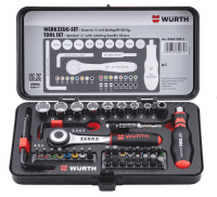 WÜRTH Zestaw narzędzi z grzechotką 1/4 cala z obrotową rączką 42 szt